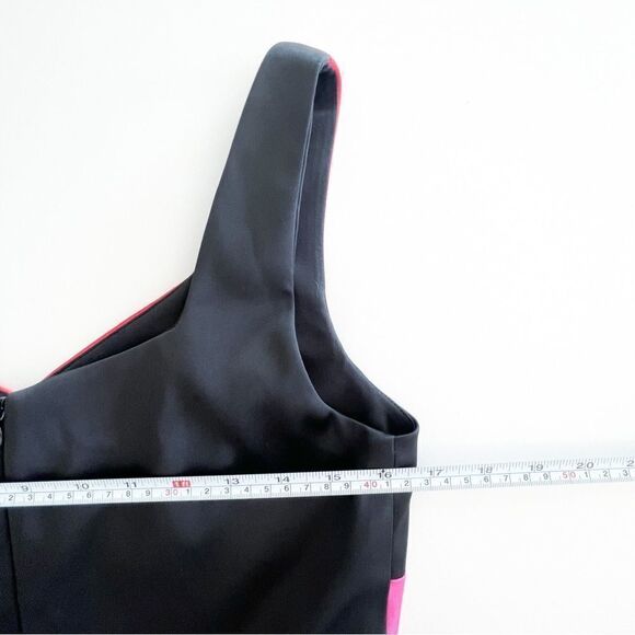 Laura Petite Fitted Dress Bodycon Black Red Pink Satin Sleeveless Sheath Size 6 - Picture 10 of 13